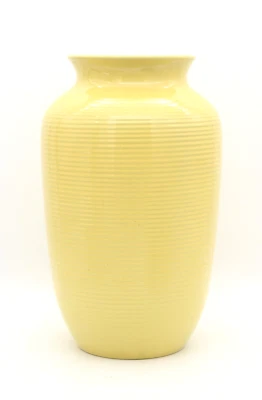 Bückeburg Keramik große Vase Bodenvase gelb mit Relief 50er 60er Vintage H 40 cm - Bild 1 von 4