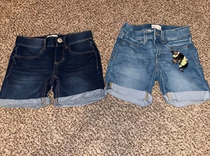 So Brand Girls Size 7 Cuffed Hem Floral Denim Jean Midrise Bermuda Shorts lot 2 - Picture 1 of 6