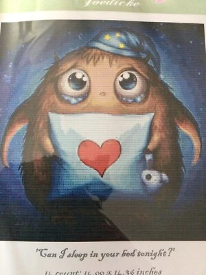 BN Gecko Rouge Jonas Joedicke “Can I sleep in your bed tonight” cross stitch kit - Image 1 of 3