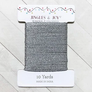 Cinta metálica plateada trenzada 10 yardas envoltura de regalo artesanal vacaciones de Navidad - Imagen 1 de 8