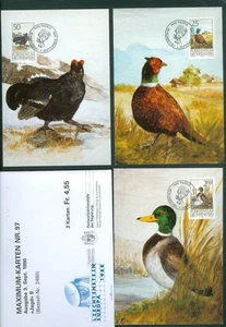 Liechtenstein. Maximum Card. # 97. 1990. Complete Set 3 Diff.  Hunting II. - Picture 1 of 1
