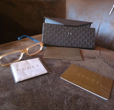 Gucci Kids Eyeglasses Plastic Frame Clear Orange Oval GG 5007/C W6V 125 NWT NIB - Image 1 of 4