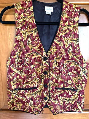 De Colección Neiman Marcus 100% Seda Talla: M Hombre Traje Chaqueta Chaleco, Rojo Vacaciones Foto 1 de 4