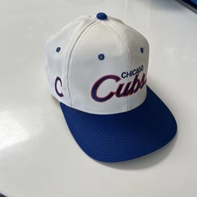 Vintage Chicago Cubs Sports Specialties Script Snapback Hat Cap Flaw - Image 1 of 4