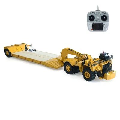 1.8M Metal 1/20 RC Heavy Duty Hydraulic Mining Trailer C739D PRO Gooseneck Car - Image 1 of 4