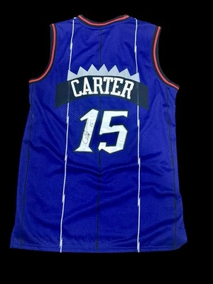 TORONTO RAPTORS VINCE CARTER SIGNED JERSEY MITCHELL & NESS JSA COA AUTOGRAPH NBA - Image 1 of 4