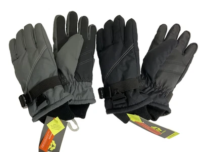 Детские зимние перчатки для снега All in Motion 2 шт водонепроницаемые черные и серые размер 4-7 - Изображение 1 из 4