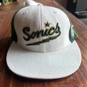 Vintage Seattle Supersonics Hat Reebok Fitted Size 7 5/8 Hardwood Classics - Picture 1 of 10