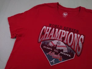 Atlanta Braves ‘47 Brand T-Shirt Mens 2XL Red 2021 World Series Champions - Picture 1 of 11