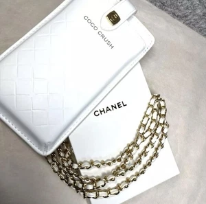 Chanel Novelty White and Gold Coco Crush Phone:Card Holder Pouch Gift Set W Box - Picture 1 of 24