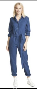 Tuta Baldwin Rosie stile utility misto cotone blu navy nuova con etichette S Small $349 - Foto 1 di 14