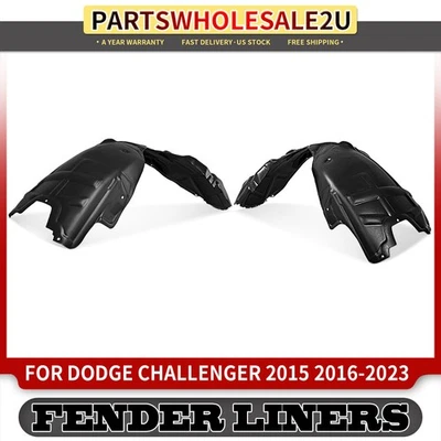 2 件 PE 内挡泥板衬里防溅罩前适用于道奇挑战者 2015 - 2023 — 第 1/4 张图片