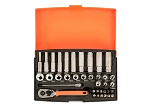 Bahco SL25L 1/4″ Drive 37 Piece Metric Standard & Deep Socket and Bit Set 4-13mm - Picture 1 of 2