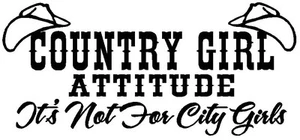 COUNTRY Attitude NOT For CITY Girls Vinyl Decal Sticker Truck Diesel Farm GIRL - Picture 1 of 2
