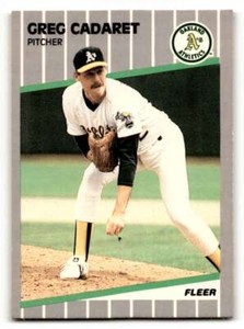 1989 Fleer #4 Greg Cadaret    Oakland Athletics Baseball Cards NM-MT ID:54541