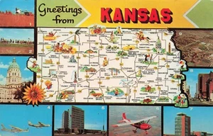 Saludos desde Kansas Mapa y Multifoto PC De Colección - Imagen 1 de 2