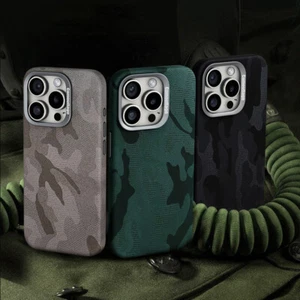 For IPhone 15 14 13 12 Pro Max Camouflage Leather Shockproof Magnetic Case Cover - Picture 1 of 19