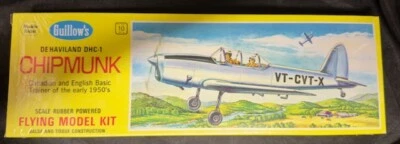 Vintage-Guillow's Kit 903 DeHaviland DHC-1 Chipmunk Flying Balsa Model Kit - Image 1 of 4