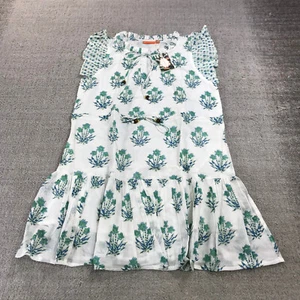 New Oliphant Dress Womens Small Cinched Flirty Indica Blue Lined 1149V Ruffle - Picture 1 of 9