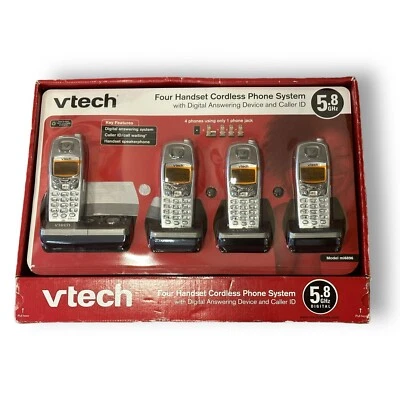 Vtech Four Handset MI6896 Cordless Digital 5.8GHz Home Phone w/Answering/ID New! - Image 1 of 4