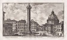 Piazza Colonna Roma Rome Veduta Copperplate Incisione Engraving 1760