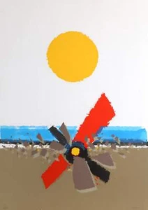 John Urbain, Windmill, Screenprint with Mixed Media, signed, numbered and dated - Picture 1 of 6