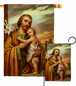 Joseph & Jesus Garden Flag Faith Religious Decorative Gift Yard House Banner - Picture 1 of 17