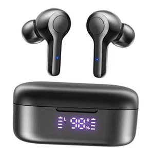 Bluetooth 5.3 Wireless Earbuds,Deep Bass Loud Sound Clear Call Noise Black - Picture 1 of 7