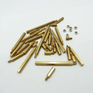 Hex M3 Male Pillar Standoff Hexagonal Brass with Nut Spacer Support - Picture 1 of 3