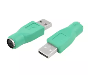 USB-A MALE TO PS2 FEMALE ADAPTER USB TO PS2 Computer Mouse Keyboard Septal - Picture 1 of 7