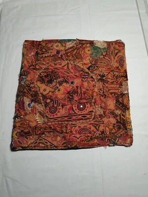 Ancienne broderie A miroirs incrustés Housse De Coussin Tissus Etnique Inde - Photo 1/4