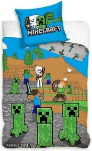 Minecraft Wende-Bettwäsche-Set 135x200 80x80 Baumwolle Gaming Gamer Bettbezug - Bild 1 von 4
