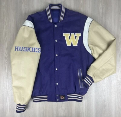 Washington Huskies REVERSIBLE Purple Varsity Wool Jacket JH DESIGNS RARE Y2K 00s - Image 1 of 4