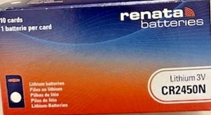50 (5 Boxes of 10) CR2450N RENATA SWISS WATCH BATTERIES 3 Volt Lithium EXP 2032 - Picture 1 of 2