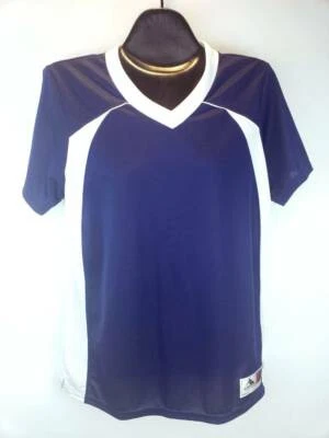Augusta Sportswear Womens Size L Blue V-Neck Jersey Top Moisture Wicking Soccer - Image 1 of 4