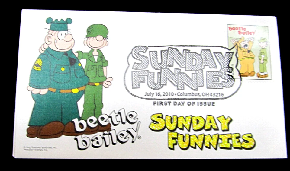 BETTLE BAILEY SUNDAY FUNNIES COMICS FLEETWOOD CACHET 2010 FDC Foto 1 de 1