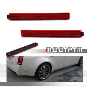 2X Red Rear Bumper Side Marker Light Reflectors For 2008-2013 Cadillac CTS CTS-V