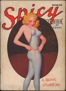 Spicy Stories 1937 August, Enoch Bolles cover art. Pulp - Picture 1 of 2