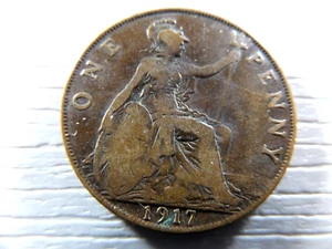 UK 1917 Penny - Picture 1 of 2