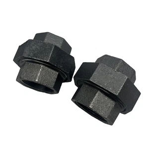 LOT OF 2 1-1/2"UNION MALLEABLE BLACK IRON 150 - Picture 1 of 3