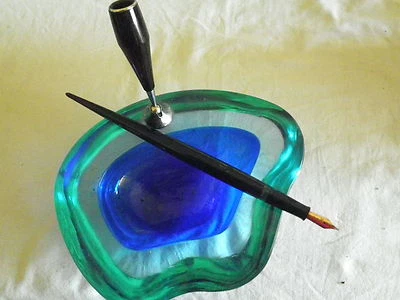 Calamaio con penna Monte grappa oro - Immagine 1 di 4