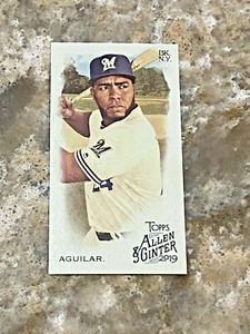 2019 Topps Allen & Ginter Mini Jesus Aguilar #39 Milwaukee Brewers Baseball Card