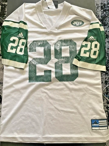 VTG - New York Jets Jersey Large Curtis Martin #28 Adidas NFL NYJ Distressed Cover