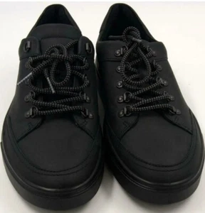 Ecco Kyle Men's Black Leather Lace Up Kyle Sneakers Size 9M Shoes - Picture 1 of 3