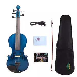 Elektrische akustische Violine 4/4 Größe 5 Saiten massive Ahorn Fichte Ebenholz Beschläge - Bild 1 von 3
