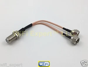 F TV Female to Y type 2X F Male Splitter Combiner cable pigtail RG316 USA Asmbld - Picture 1 of 1