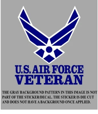 ORACAL UNITED STATES AIR FORCE VETERAN LOGO USAF Vinyl Window Decal/Sticker BLUE/WHITE