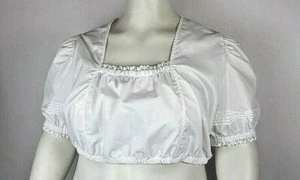 Camicia Dirndl camicetta tradizionale maniche a sbuffo pizzo bianco taglia 42 44 46 48 50 54 nuova R13 - Foto 1 di 24