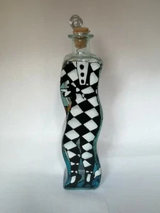 Signed Hand Painted Italy Oil Cruet / Bottle w/ Ballerina Jester Moon & Bird - Picture 1 of 12