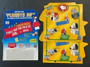 2000 WENDY'S KIDS MEAL PEANUTS 50TH ANNIVERSARY PROMO STANDEE SIGNS! RARE! (NM) - Picture 1 of 4
